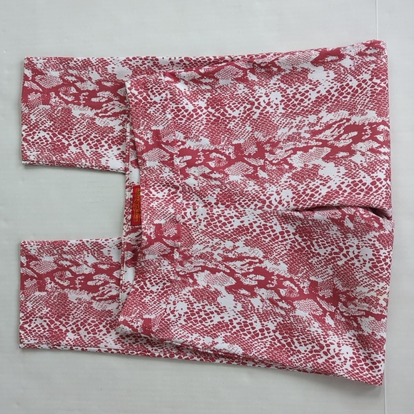 Krazy Larry Snakeskin Print TUMMY CONTROL Rayon Pants 12 Red White - Picture 9 of 15